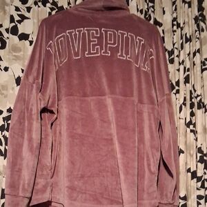 Pink Velour Jacket with LOVE PINK Logo